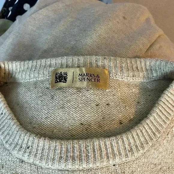 183. Marks&Spencer Men’s Wool Blend Cream Sweater, Size L, EUC - Picture 5 of 6